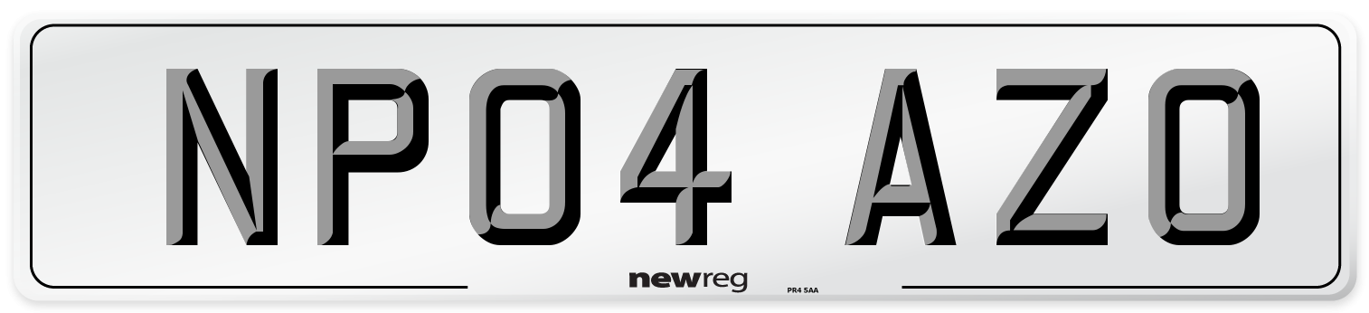 NP04 AZO Number Plate from New Reg